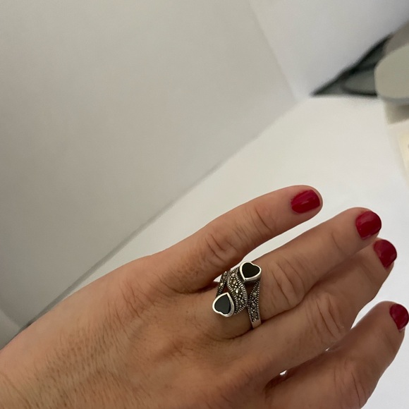 Sterling silver 925 2 hearts ring - Picture 4 of 13